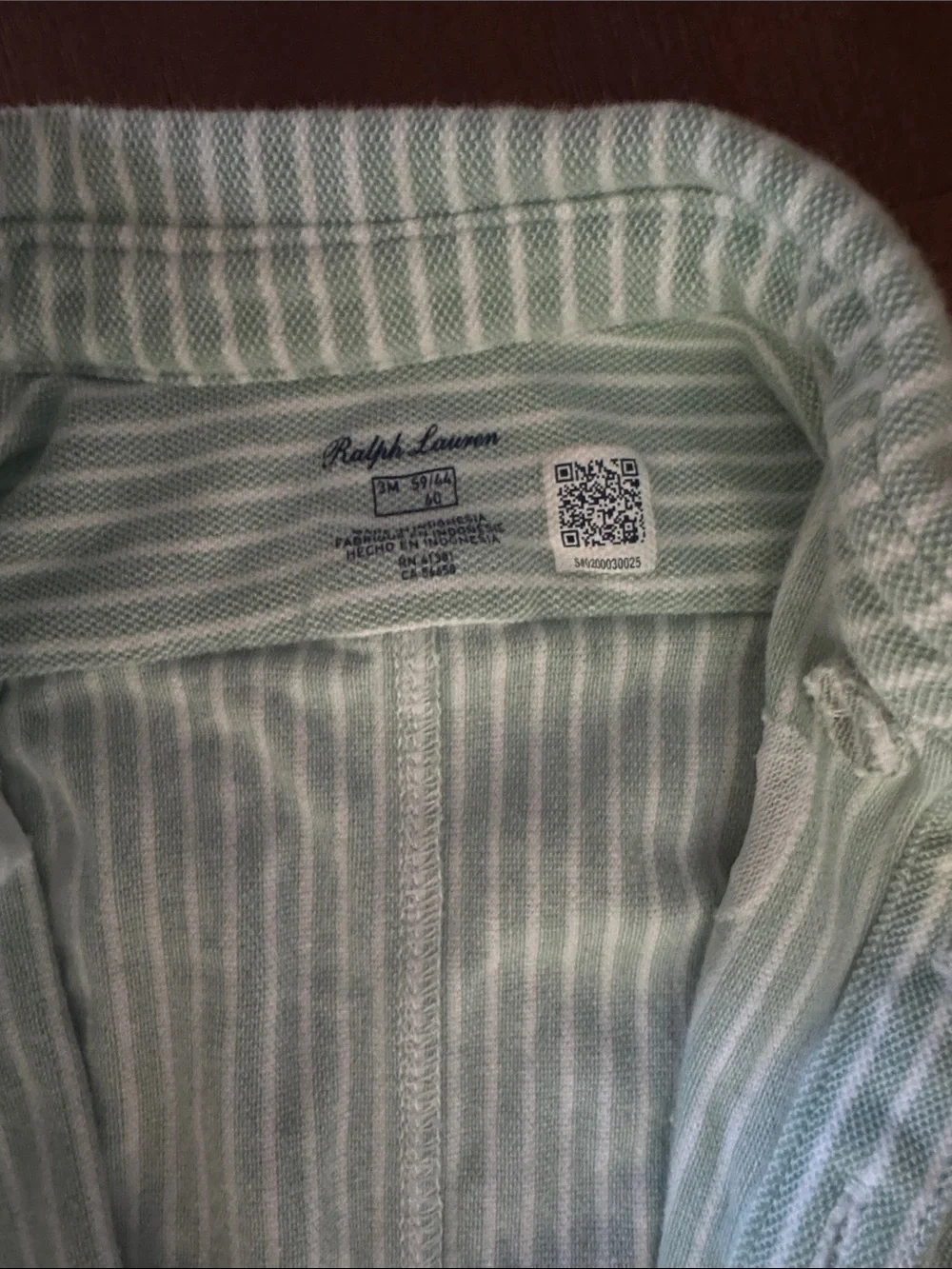 Ralph Lauren Mint & White Striped Button-Front Baby Romper with Golf Clubs